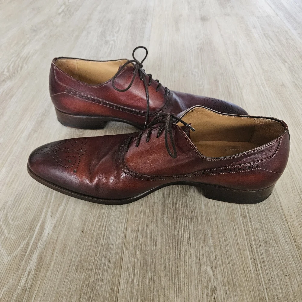 Magnanni Manolo Medallion Toe Oxford Cognac 20518 Men's Size 9.5